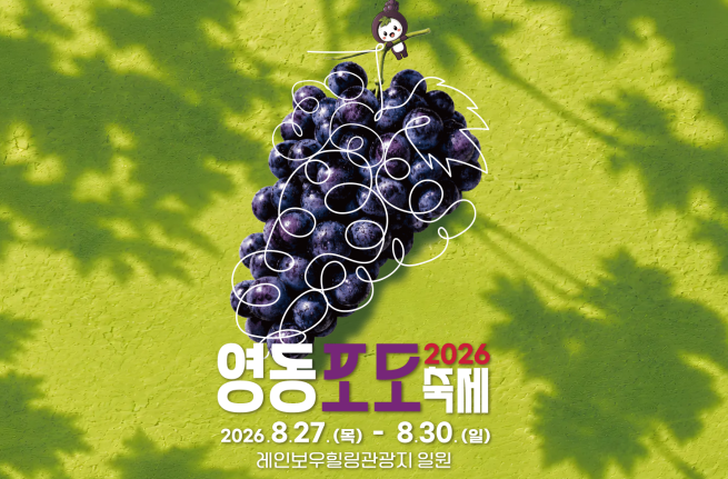 [4대 한정 특가 / 1인 2kg 포도따기 + 포도밟기 포함] 2026 영동포도축제, 포도따기, 월류봉, 옥계폭포, 영동와인전망대 당일여행